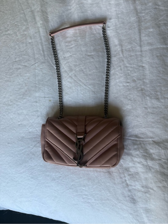 Saint Laurent Handbags - Saint Laurent Blush Quilted Leather Chain Crossbody